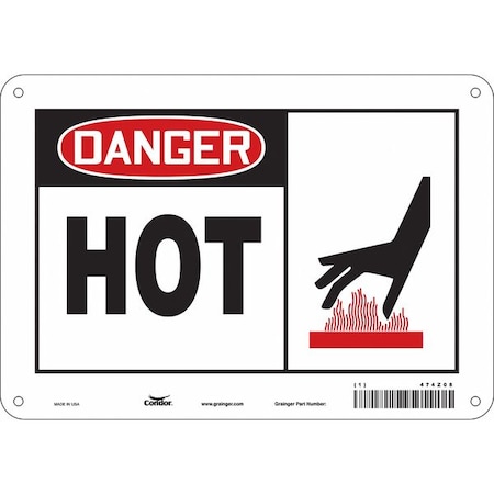 Condor Safety Sign, 7 in Height, 10 in Width, Polyethylene, Vertical Rectangle, English, 474Z08 474Z08
