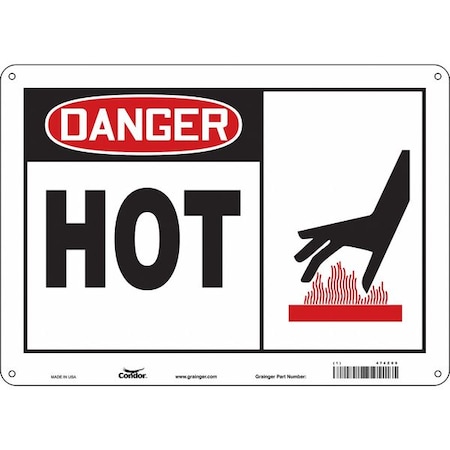 Condor Safety Sign, 10 in Height, 14 in Width, Polyethylene, Horizontal Rectangle, English, 474Z09 474Z09