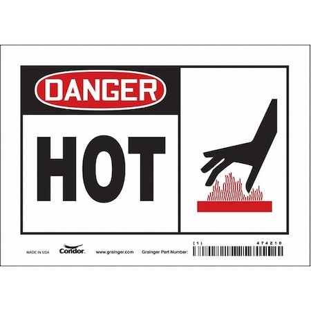 Condor Danger Sign, 5 in H, 7 in W, Vinyl, Horizontal Rectangle, English, 474Z10 474Z10
