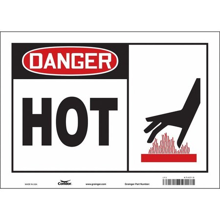 Condor Safety Sign, 10 in Height, 14 in Width, Vinyl, Horizontal Rectangle, English, 474Z12 474Z12