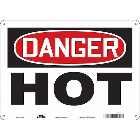 Condor Danger Sign, 10 in H, 14 in W, Polyethylene, Horizontal Rectangle, English, 474Z18 474Z18