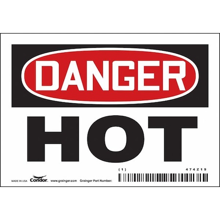 Condor Danger Sign, 3 1/2 in H, 5 in W, Vinyl, Horizontal Rectangle, English, 474Z19 474Z19