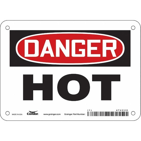 Condor Danger Sign, 5 in H, 7 in W, Vinyl, Horizontal Rectangle, English, 474Z20 474Z20