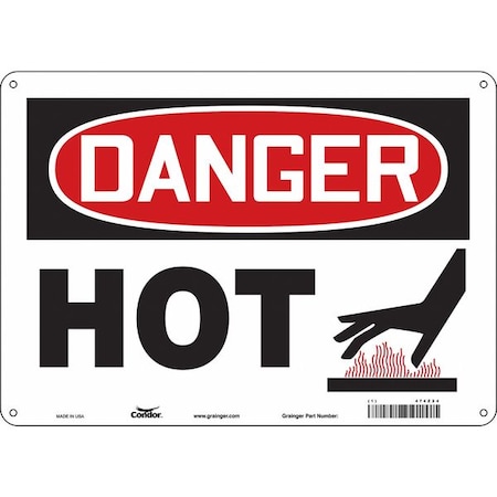 Condor Danger Sign, 10 in H, 14 in W, Aluminum, Horizontal Rectangle, English, 474Z24 474Z24