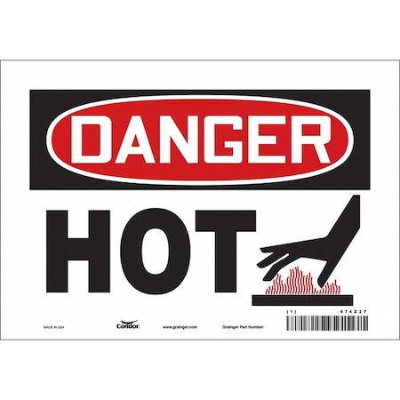 Condor Safety Sign, 7 in Height, 10 in Width, Vinyl, Vertical Rectangle, English, 474Z27 474Z27