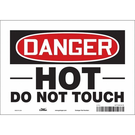 Condor Danger Sign, 7 in H, 10 in W, Vinyl, Vertical Rectangle, English, 474Z45 474Z45