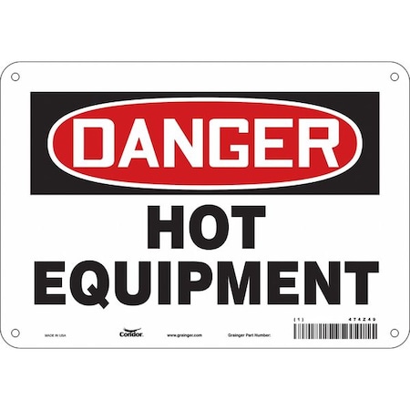 Condor Danger Sign, 7 in H, 10 in W, Polyethylene, Vertical Rectangle, English, 474Z49 474Z49