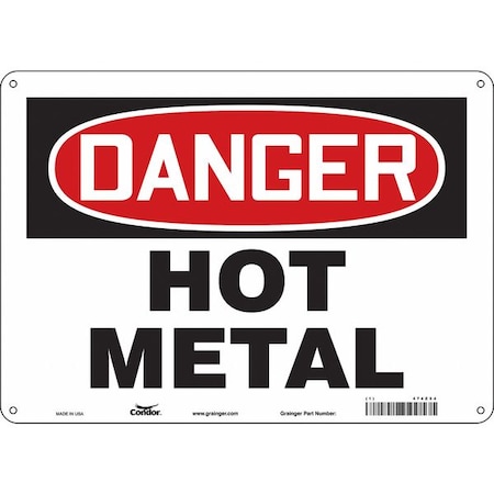 Condor Danger Sign, 10 in H, 14 in W, Aluminum, Horizontal Rectangle, English, 474Z54 474Z54
