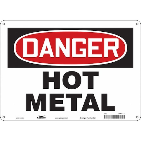 Condor Safety Sign, 10 in Height, 14 in Width, Polyethylene, Horizontal Rectangle, English, 474Z56 474Z56