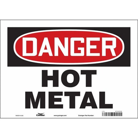 Condor Safety Sign, 10 in Height, 14 in Width, Vinyl, Horizontal Rectangle, English, 474Z58 474Z58