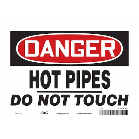 Condor Safety Sign, 7 in Height, 10 in Width, Vinyl, Vertical Rectangle, English, 474Z69 474Z69