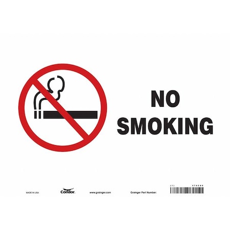 Condor Safety Sign, 10" H, 14 in W, Vinyl, Horizontal Rectangle, English, 474C89 474C89