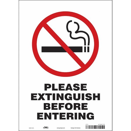 Condor Safety Sign, 14 in H, 10" W, Vinyl, Vertical Rectangle, English, 474C15 474C15