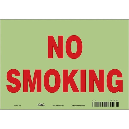 Condor Safety Sign, 7" H, 10" W, Glow Vinyl, Vertical Rectangle, English, 474C52 474C52