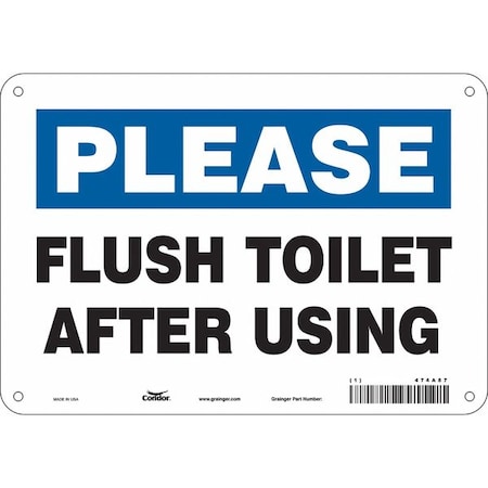 Condor DO NOT THROW PAPER TOWELS IN TOILET, 10 in W x 7 in H, Vertical Rectangle, Aluminum, 474A87 474A87