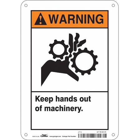 Condor Safety Sign, 10 in Height, 7 in Width, Aluminum, Horizontal Rectangle, English, 475D85 475D85