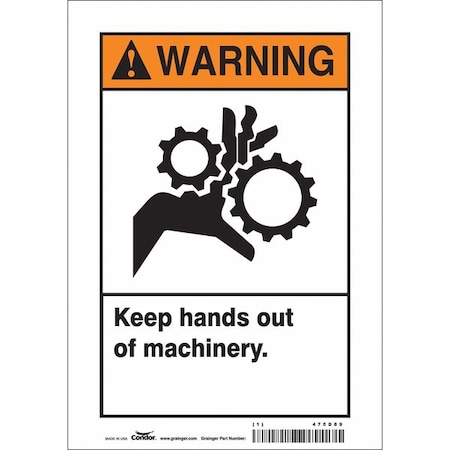 Condor Safety Sign, 10 in Height, 7 in Width, Vinyl, Horizontal Rectangle, English, 475D89 475D89