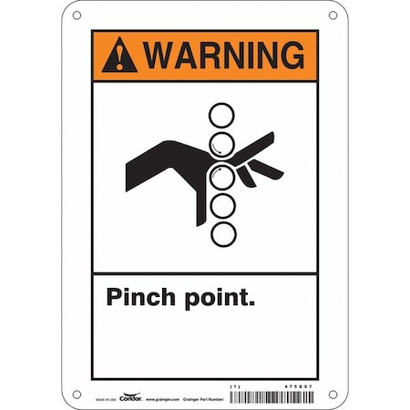 Condor Safety Sign, 10 in Height, 7 in Width, Aluminum, Horizontal Rectangle, English, 475D97 475D97