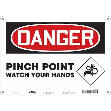 Condor Safety Sign, 10 in Height, 14 in Width, Aluminum, Horizontal Rectangle, English, 475D02 475D02