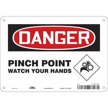 Condor Safety Sign, 7 in Height, 10 in Width, Polyethylene, Vertical Rectangle, English, 475D05 475D05