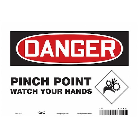 Condor Safety Sign, 7 in Height, 10 in Width, Vinyl, Vertical Rectangle, English, 475D07 475D07