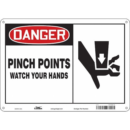 Condor Safety Sign, 10 in Height, 14 in Width, Polyethylene, Horizontal Rectangle, English, 475D14 475D14