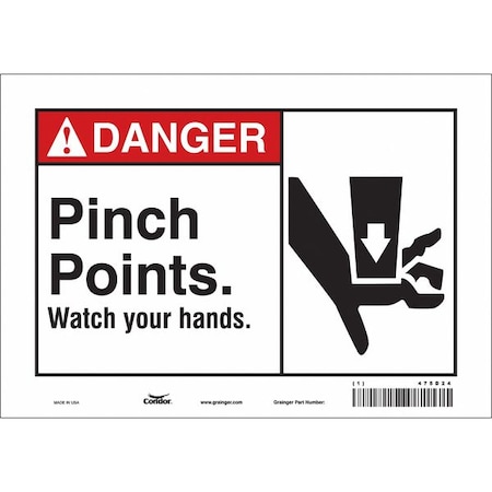 Condor Safety Sign, 7 in Height, 10 in Width, Vinyl, Vertical Rectangle, English, 475D24 475D24