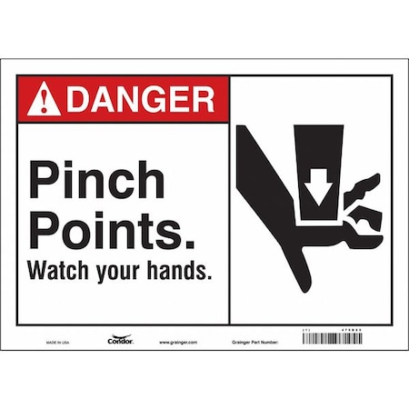 Condor Safety Sign, 10 in Height, 14 in Width, Vinyl, Horizontal Rectangle, English, 475D25 475D25