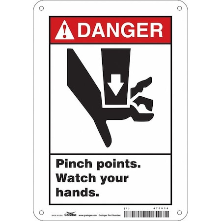 Condor Safety Sign, 10 in Height, 7 in Width, Polyethylene, Horizontal Rectangle, English, 475D28 475D28