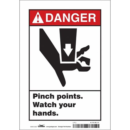 Condor Safety Sign, 10 in Height, 7 in Width, Vinyl, Horizontal Rectangle, English, 475D31 475D31