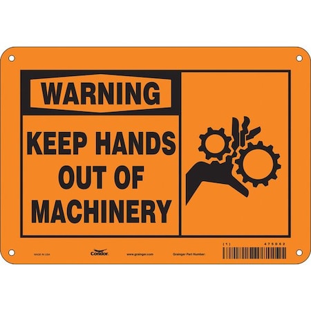Condor Safety Sign, 7 in Height, 10 in Width, Polyethylene, Vertical Rectangle, English, 475D62 475D62