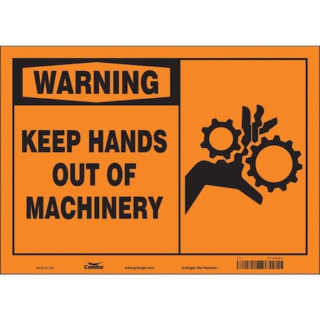 Condor Safety Sign, 10 in Height, 14 in Width, Vinyl, Horizontal Rectangle, English, 475D65 475D65