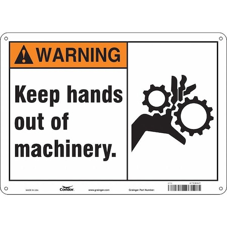 Condor Safety Sign, 10 in Height, 14 in Width, Aluminum, Horizontal Rectangle, English, 475D67 475D67