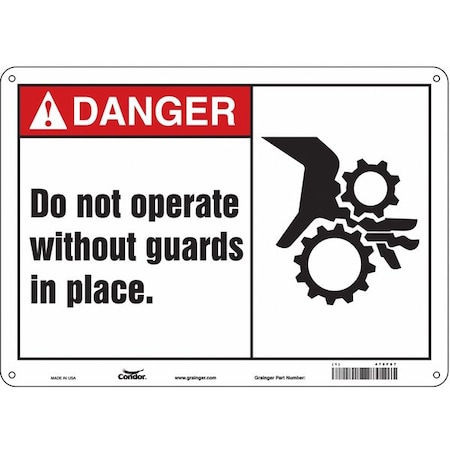 Condor Safety Sign, 10 in Height, 14 in Width, Aluminum, Horizontal Rectangle, English, 475F87 475F87