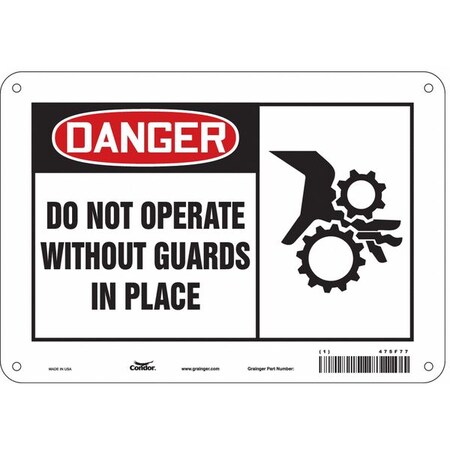 Condor Safety Sign, 7 in Height, 10 in Width, Polyethylene, Vertical Rectangle, English, 475F77 475F77