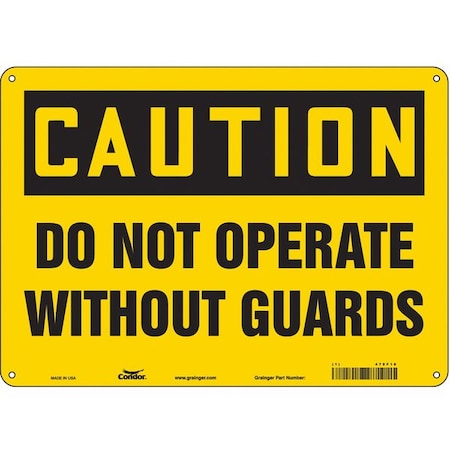 Condor Safety Sign, 10 in Height, 14 in Width, Aluminum, Horizontal Rectangle, English, 475F18 475F18