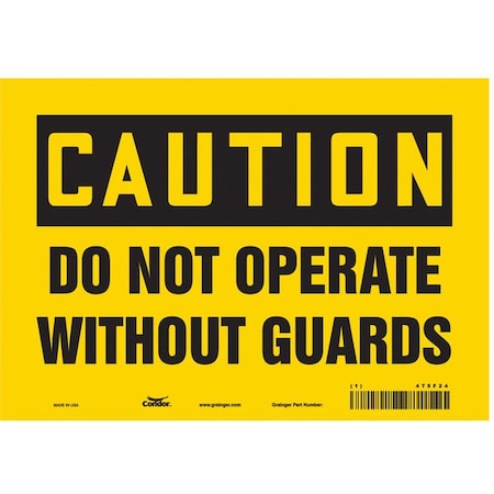 CONDOR Safety Sign, 7 in Height, 10 in Width, Vinyl, Vertical Rectangle, English, 475F24 475F24