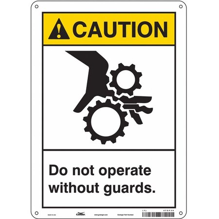 Condor Safety Sign, 14 in Height, 10 in Width, Aluminum, Vertical Rectangle, English, 475F39 475F39