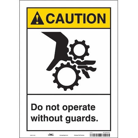 Condor Safety Sign, 14 in Height, 10 in Width, Vinyl, Vertical Rectangle, English, 475F45 475F45