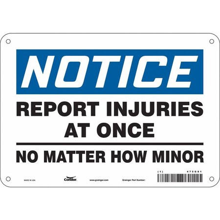 Condor Safety Sign, 7 in Height, 10 in Width, Aluminum, Vertical Rectangle, English, 475G81 475G81
