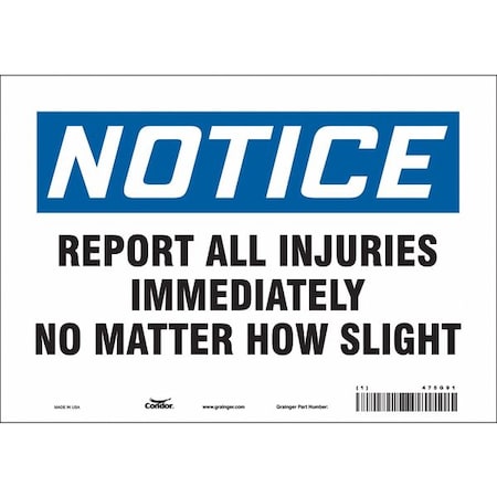 Condor Safety Sign, 7 in Height, 10 in Width, Vinyl, Vertical Rectangle, English, 475G91 475G91