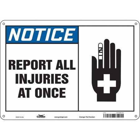 Condor Safety Sign, 10 in Height, 14 in Width, Aluminum, Horizontal Rectangle, English, 475G72 475G72
