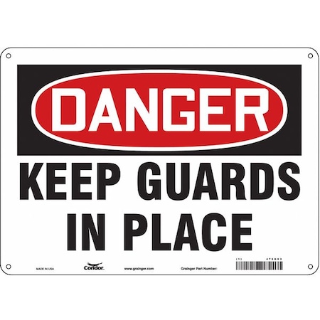 Condor Safety Sign, 10 in Height, 14 in Width, Aluminum, Horizontal Rectangle, English, 475G03 475G03