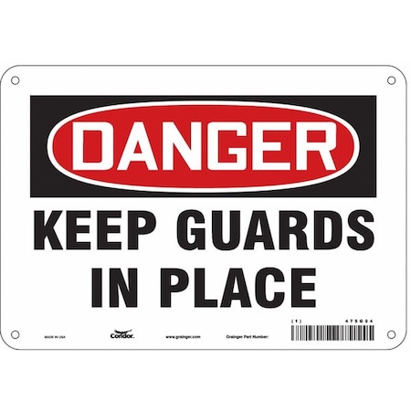 Condor Safety Sign, 7 in Height, 10 in Width, Polyethylene, Vertical Rectangle, English, 475G04 475G04