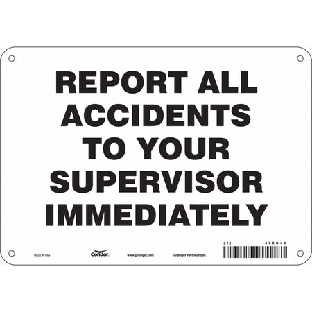 Condor Safety Sign, 7 in Height, 10 in Width, Polyethylene, Vertical Rectangle, English, 475G49 475G49