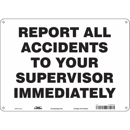 Condor Safety Sign, 10 in Height, 14 in Width, Polyethylene, Horizontal Rectangle, English, 475G50 475G50