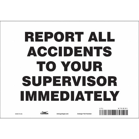 Condor Safety Sign, 7 in Height, 10 in Width, Vinyl, Vertical Rectangle, English, 475G51 475G51