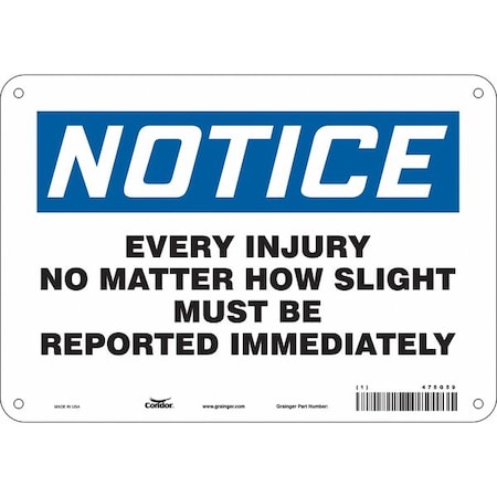Condor Safety Sign, 7 in Height, 10 in Width, Aluminum, Vertical Rectangle, English, 475G59 475G59