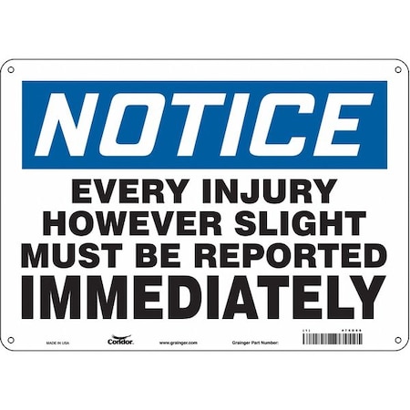 Condor Safety Sign, 10 in Height, 14 in Width, Aluminum, Horizontal Rectangle, English, 475G66 475G66
