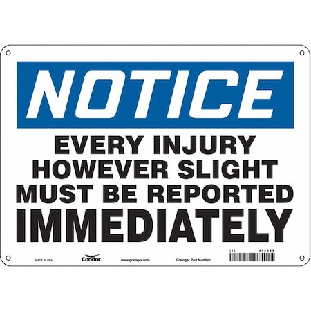 Condor Safety Sign, 10 in Height, 14 in Width, Polyethylene, Horizontal Rectangle, English, 475G68 475G68